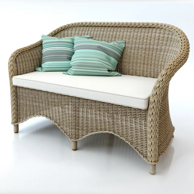 furniture – Rattan couch sofa 009 3ds Max