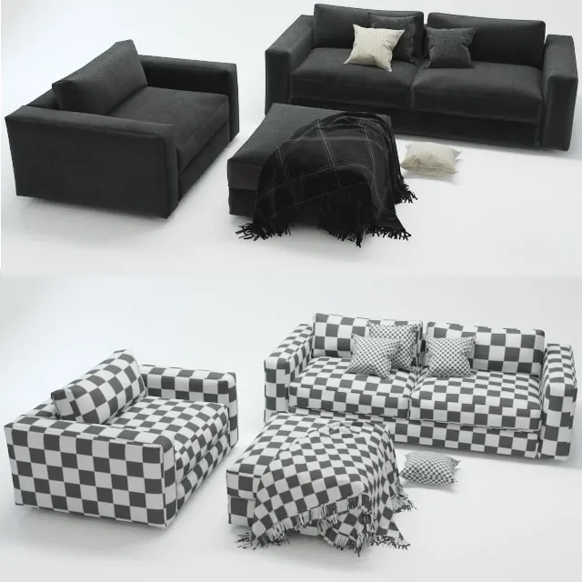 furniture – Reid sofa set 4 3ds Max