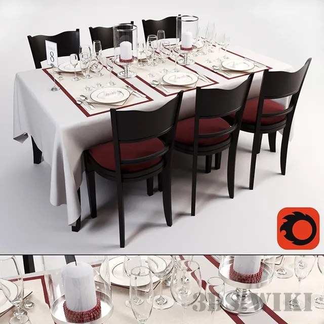 furniture – Restaurant table with serving 3ds Max