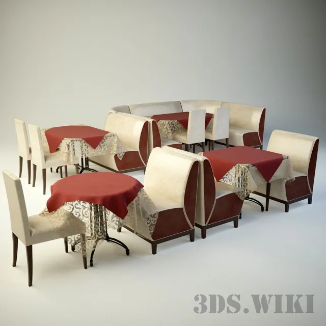 furniture – Restaurant tables chairs and armchairs 3ds Max