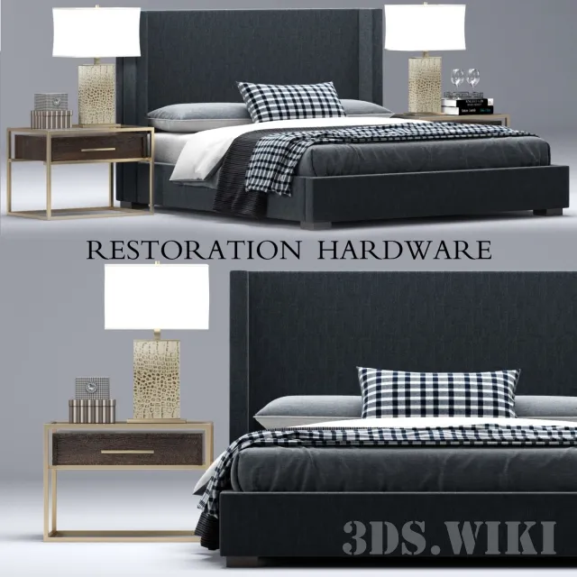 furniture – RH Modern Custom Shelter Platform Bed 3ds Max