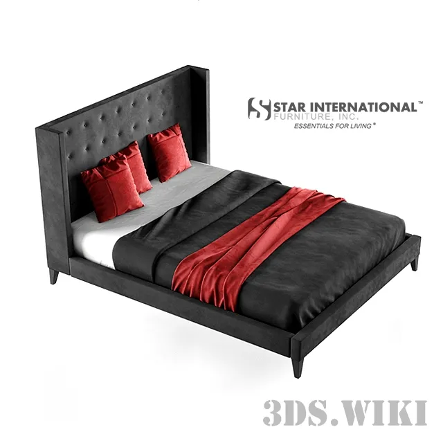 furniture – Rialto Wingback Platform Bed 3ds Max