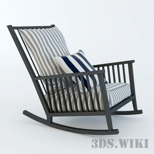 furniture – Rocking chair with soft seat 3ds Max