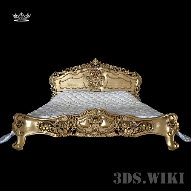 furniture – Rococo Varnish bed 3ds Max