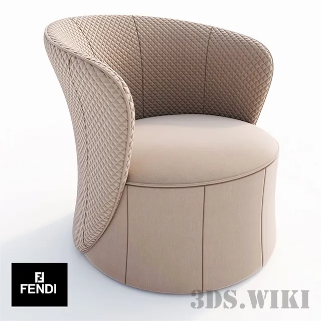 furniture – Round chair with backrest Fendi 3ds Max