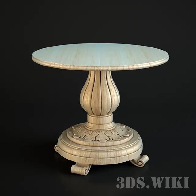 furniture – Round classic wooden table 3ds Max