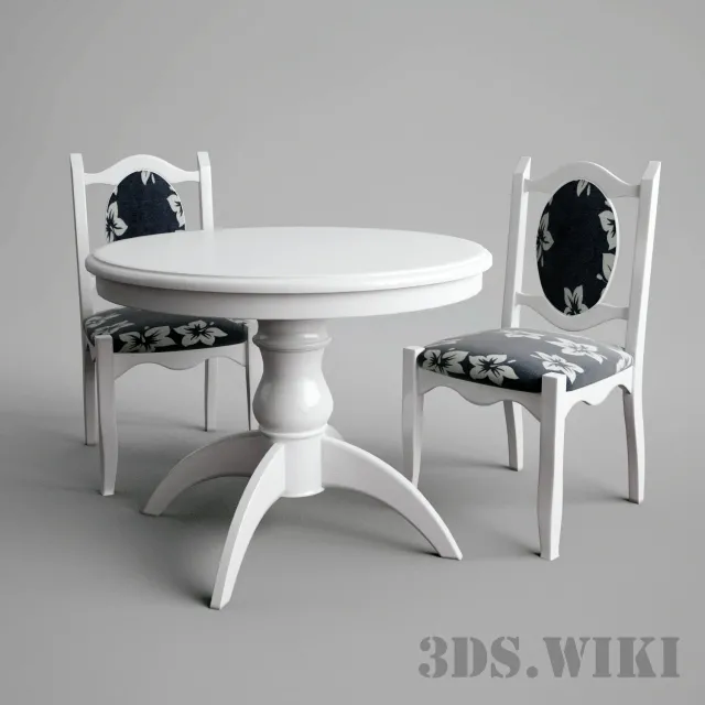 furniture – Round Dining Table and Chair 3ds Max