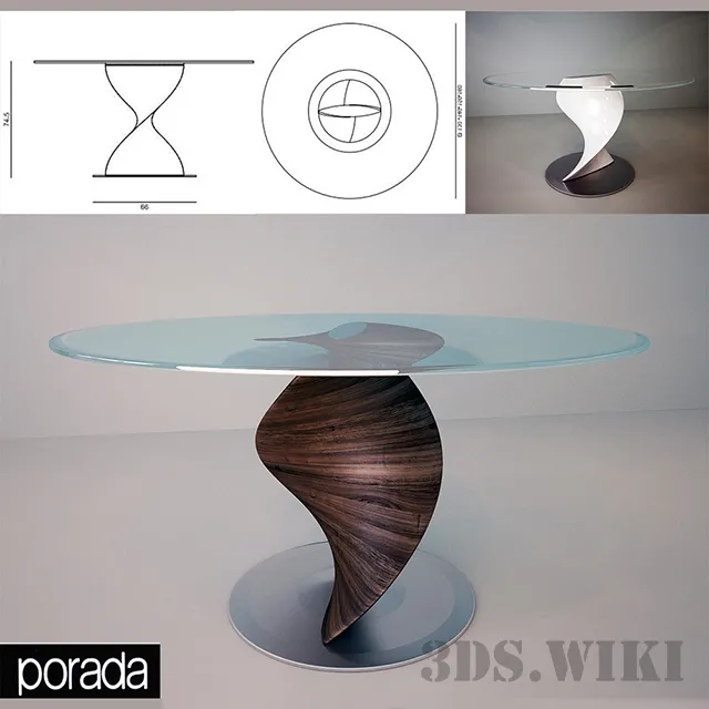furniture – Round dining table Porada Elika 3ds Max