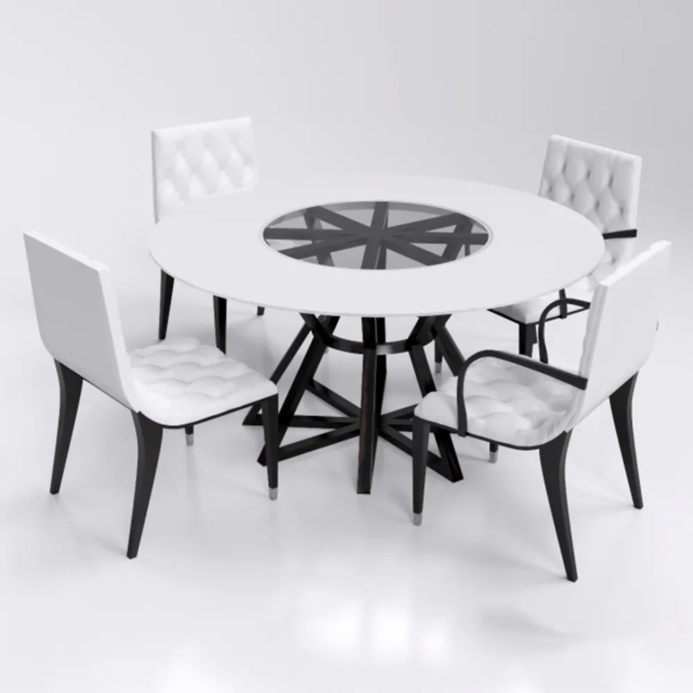 furniture – Round dining table with chairs 3ds Max