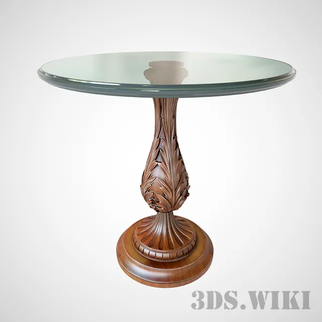 furniture – Round glass table on one leg 3ds Max
