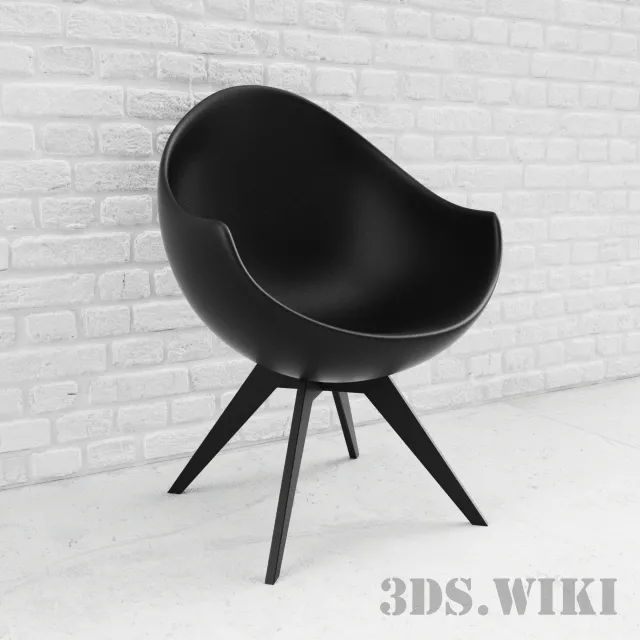 furniture – Round plastic armchair 3ds Max