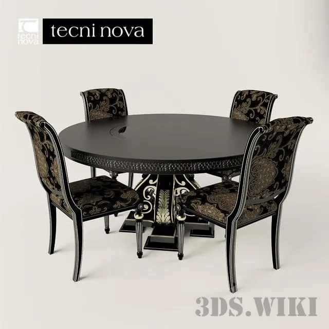 furniture – Round Table TECNI NOVA with Chairs 3ds Max