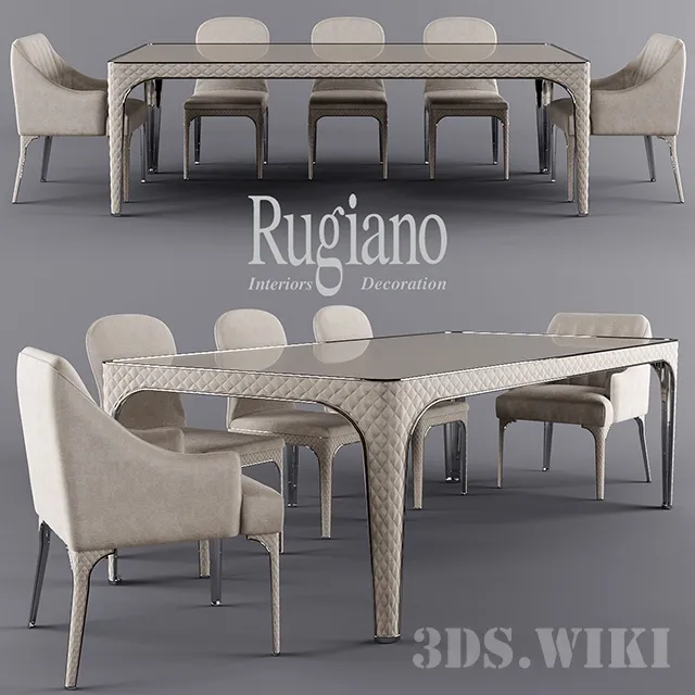 furniture – Rugiano dining table and chairs 3ds Max