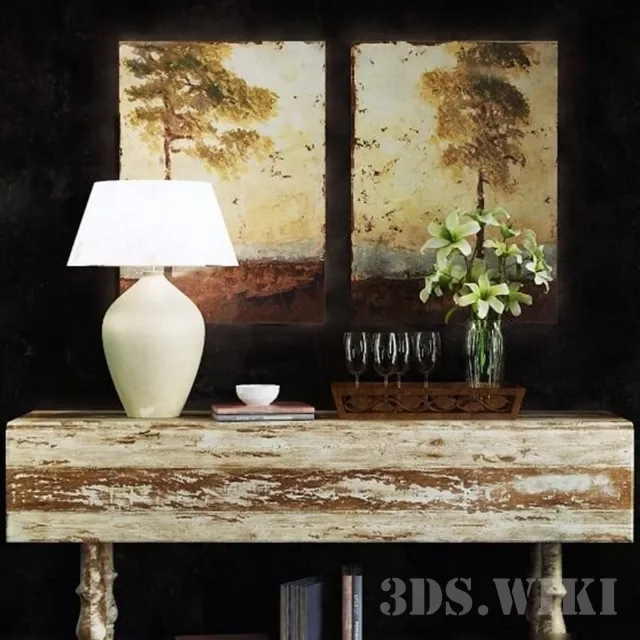 furniture – Rustic console 3ds Max