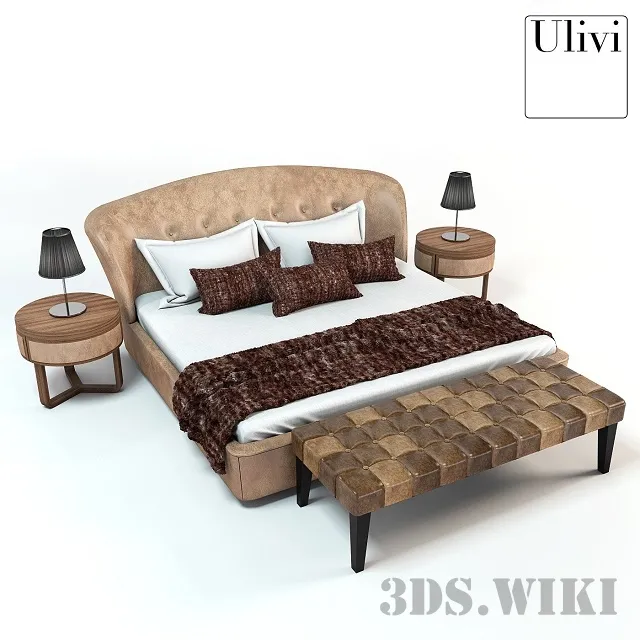 furniture – Sally Ulivi Salotti Bed – Cosmopolitan Collection 3ds Max