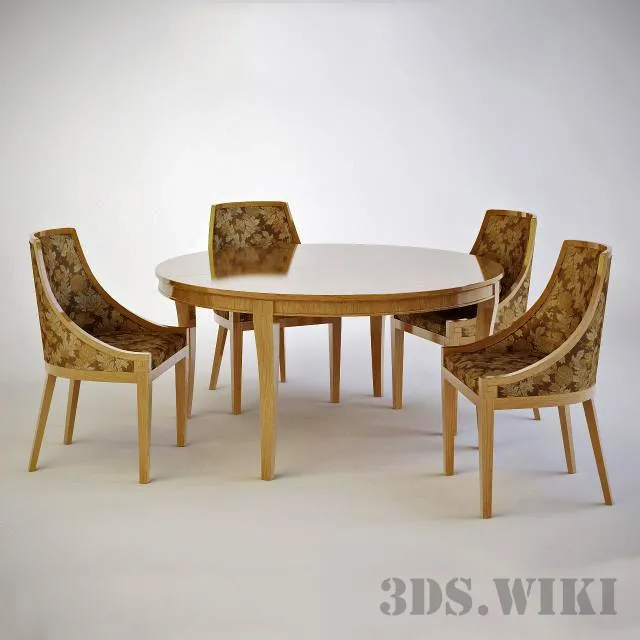 furniture – Selva Opera 3878 table and Selva Heritage J.S. Chairs 1692 3ds Max