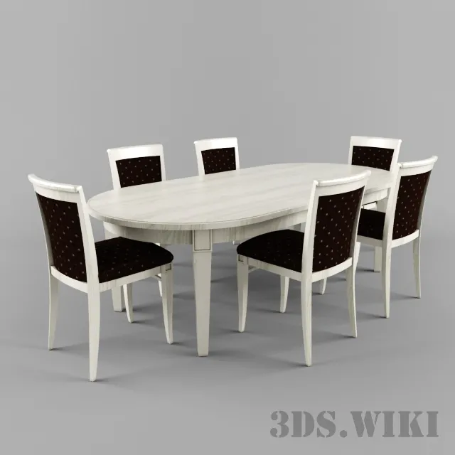 furniture – Selva table with chairs 3ds Max