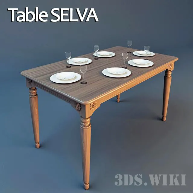 furniture – Selva table with serving 3ds Max