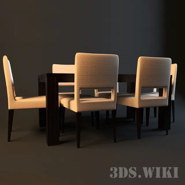 furniture – Selva table with soft chairs 3ds Max