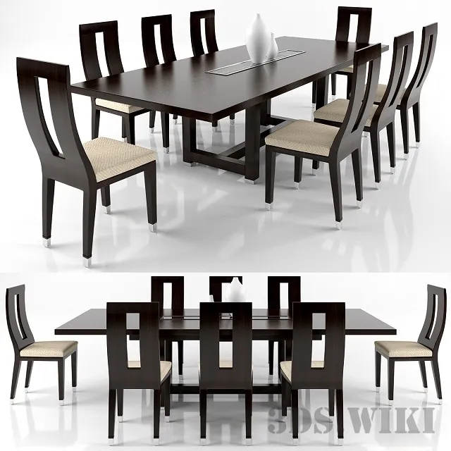 furniture – SET – DINING TABLE WITH CHAIRS 3ds Max