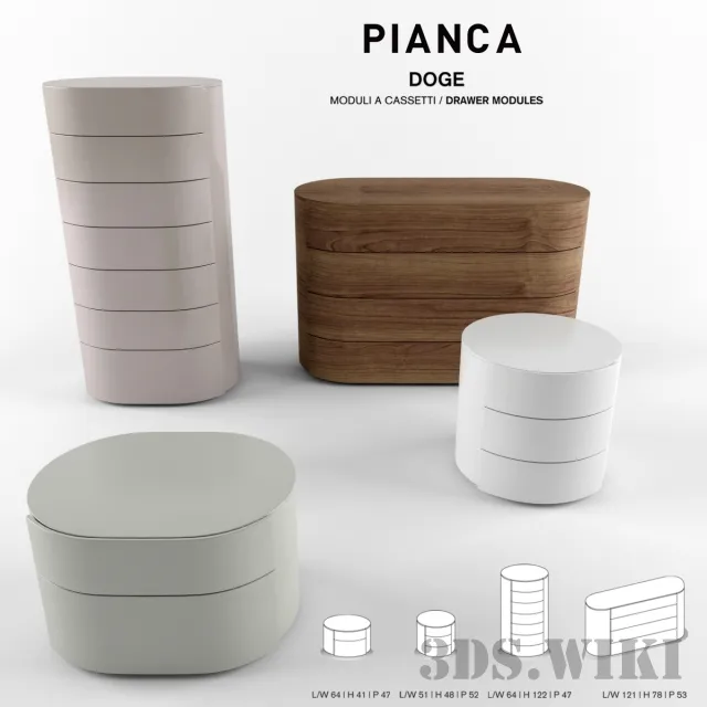 furniture – Set of dressers and sideboards DOGE Pianca 3ds Max