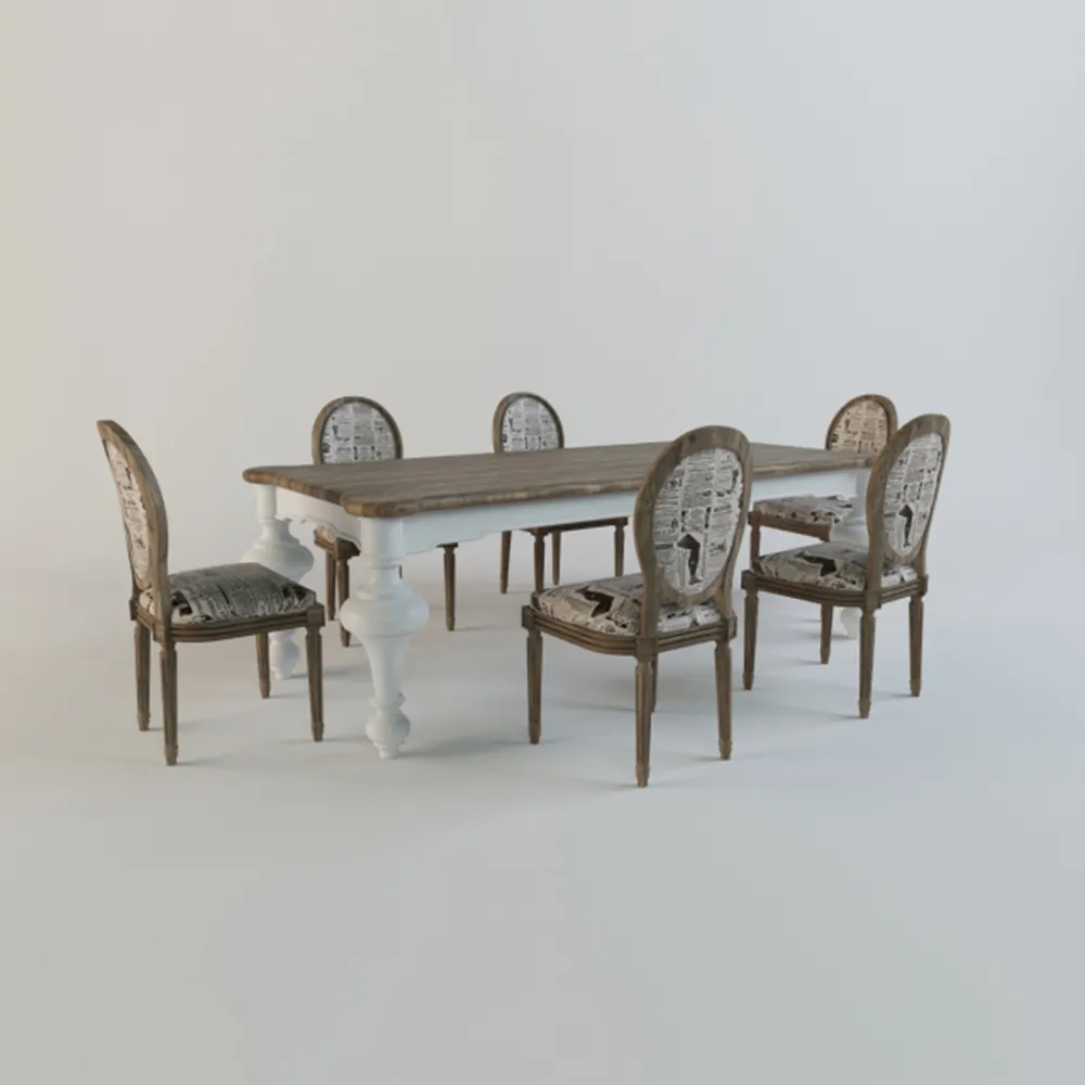furniture – Set Table and Chairs Dialma Brown 3ds Max