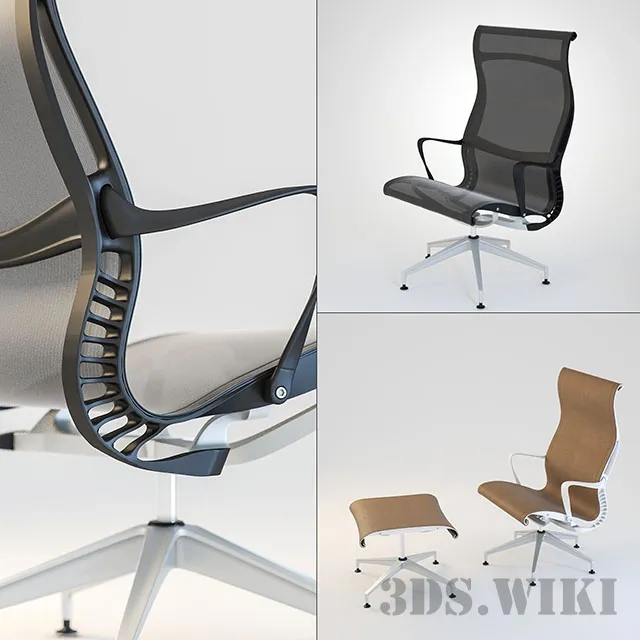 furniture – Setu living room chair with Ottoman 3ds Max