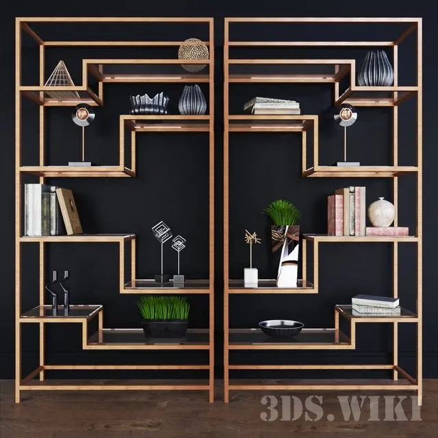 furniture – Shelf with decorative set 3ds Max