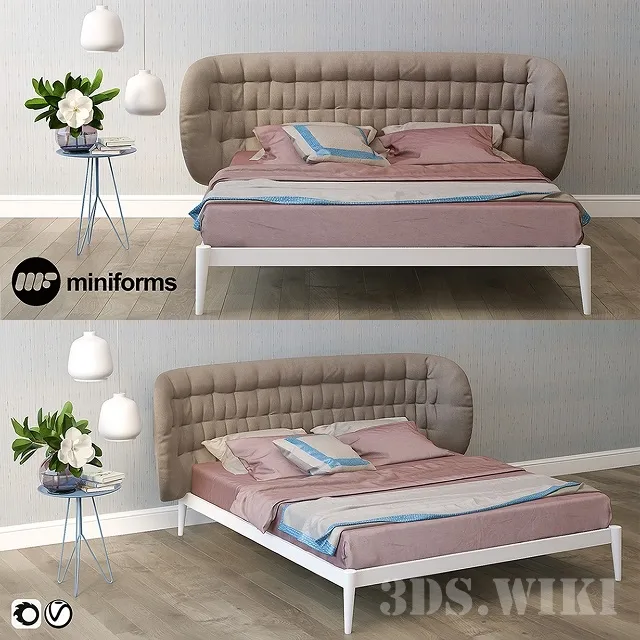 furniture – Shiko Capitone Miniforms Bed 3ds Max