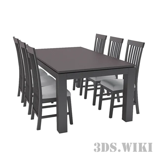 furniture – Sicily dining table with chairs 3ds Max