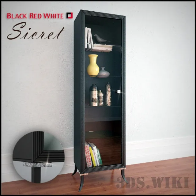 furniture – Sicret wardrobe with display case from Black Red White 3ds Max