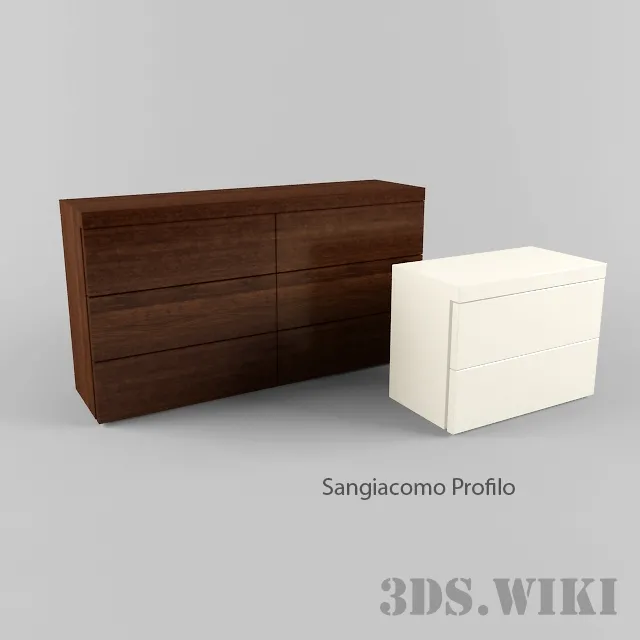 furniture – Sideboard and chest of drawers Sangiacomo Profilo 3ds Max