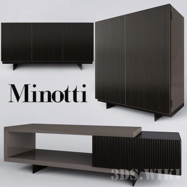 furniture – Sideboard Chest of Drawers and Wardrobe Aylon By Minotti 3ds Max