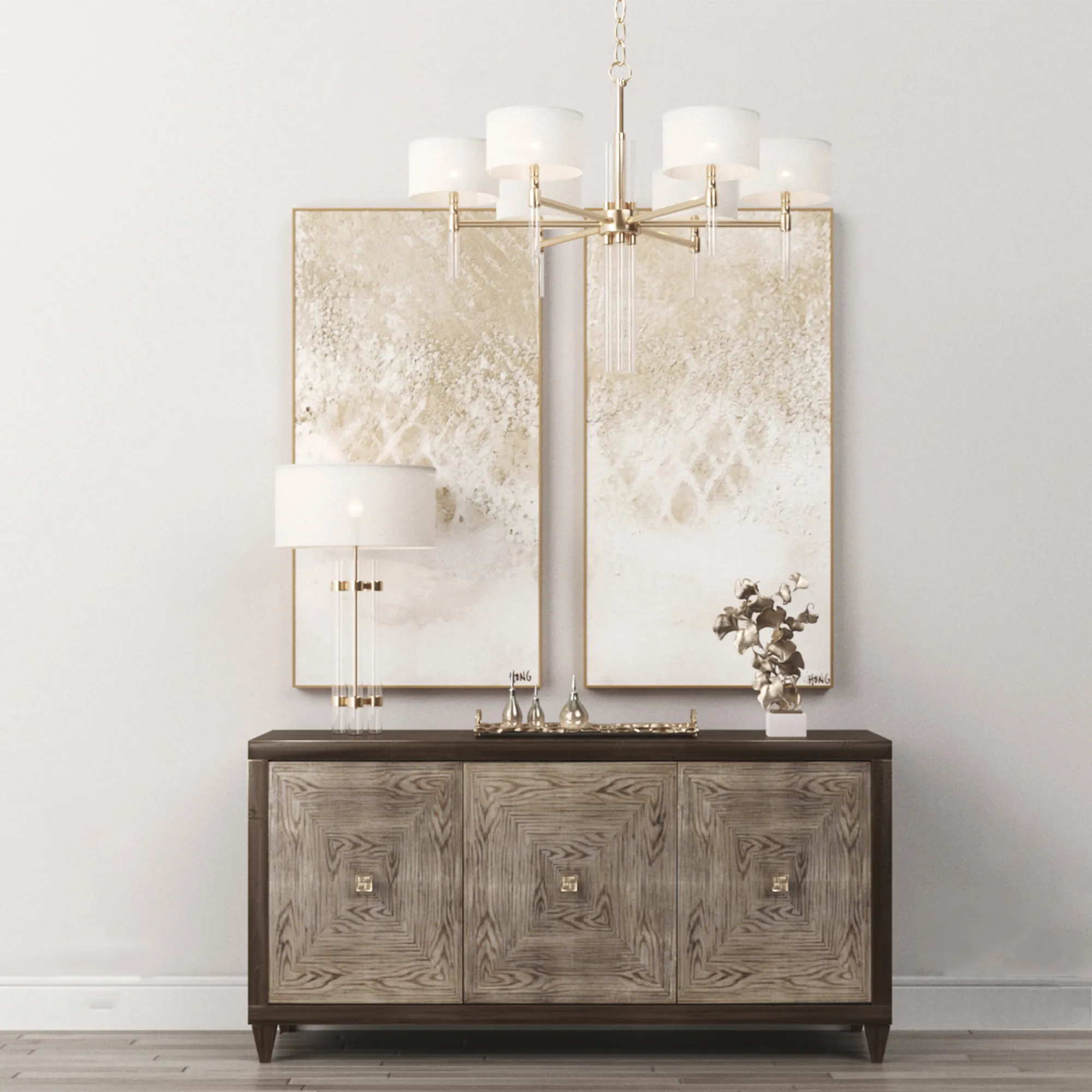 furniture – Sideboard with table lamp 05 3ds Max