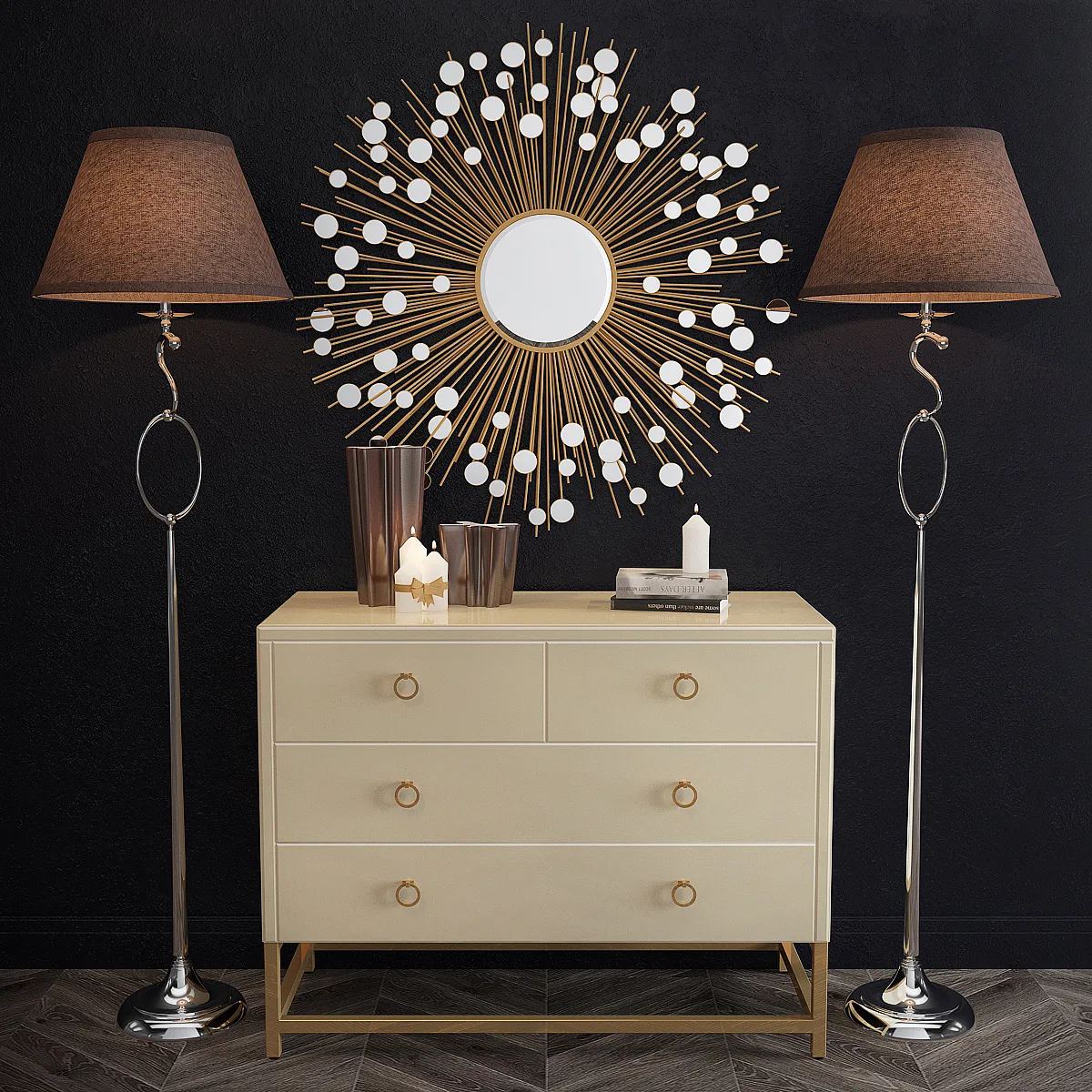 furniture – Sideboard with table lamp 06 3ds Max