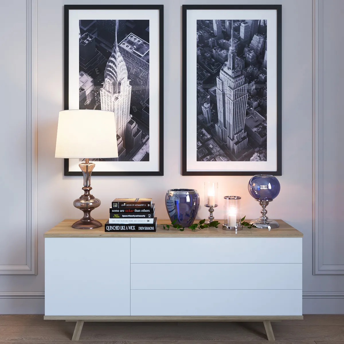 furniture – Sideboard with table lamp 06 3ds Max