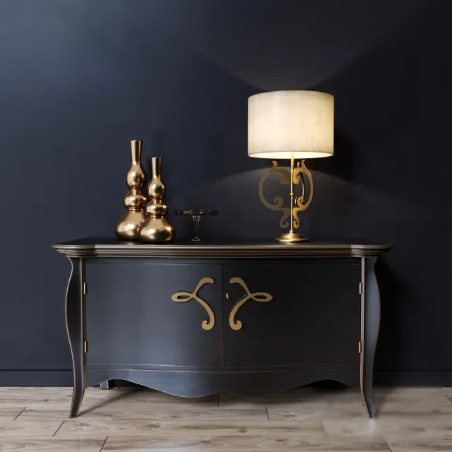 furniture – Sideboard with table lamp 06 3ds Max