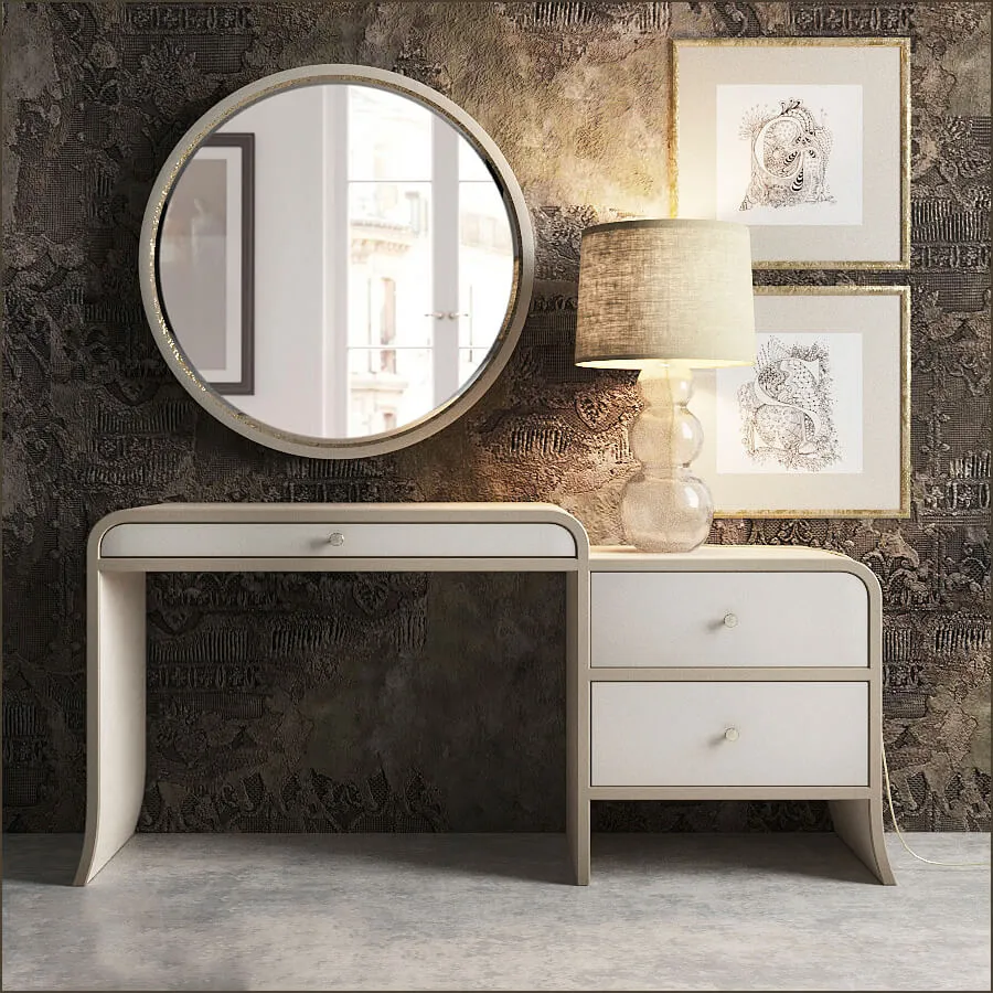 furniture – Sideboard with table lamp and mirror 07 3ds Max