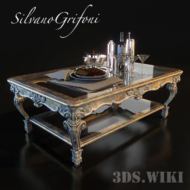 furniture – Silvano Grifoni coffee table with serving 3ds Max