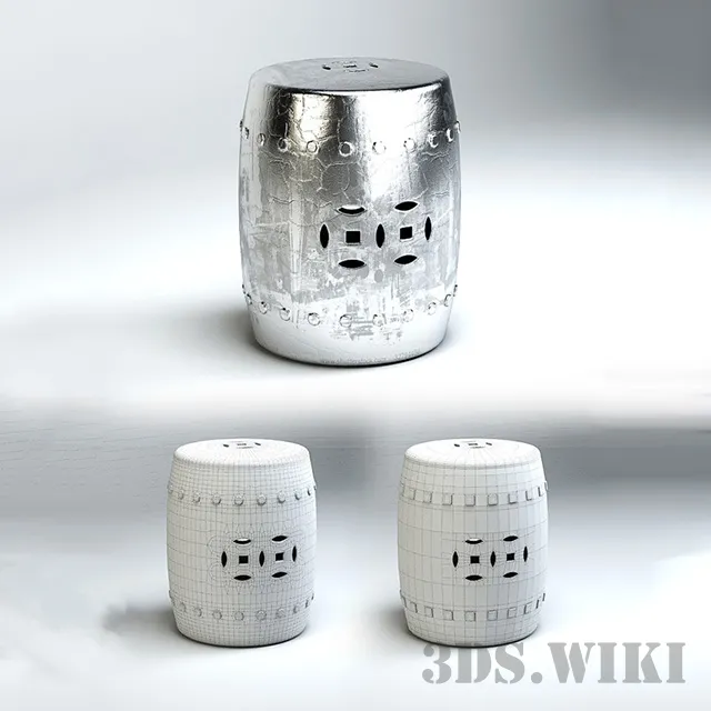 furniture – Silver ceramic chair 3ds Max