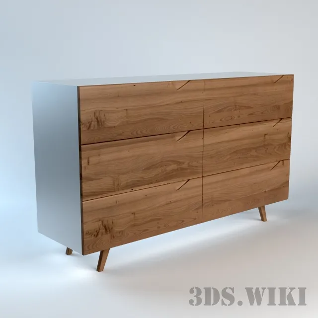furniture – SIMPLE CHEST OF DRAWERS WITH WOODEN FACADE 3ds Max