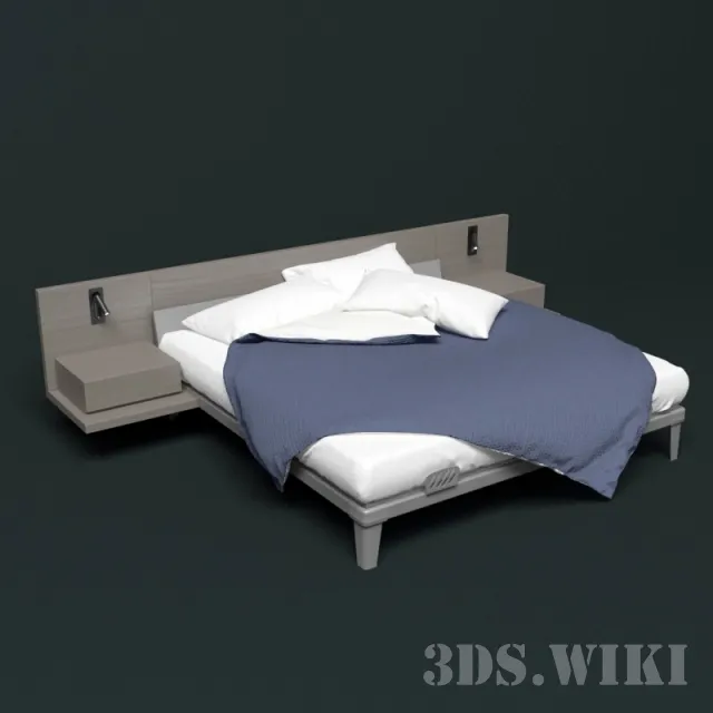 furniture – Simple Double Bed 3ds Max