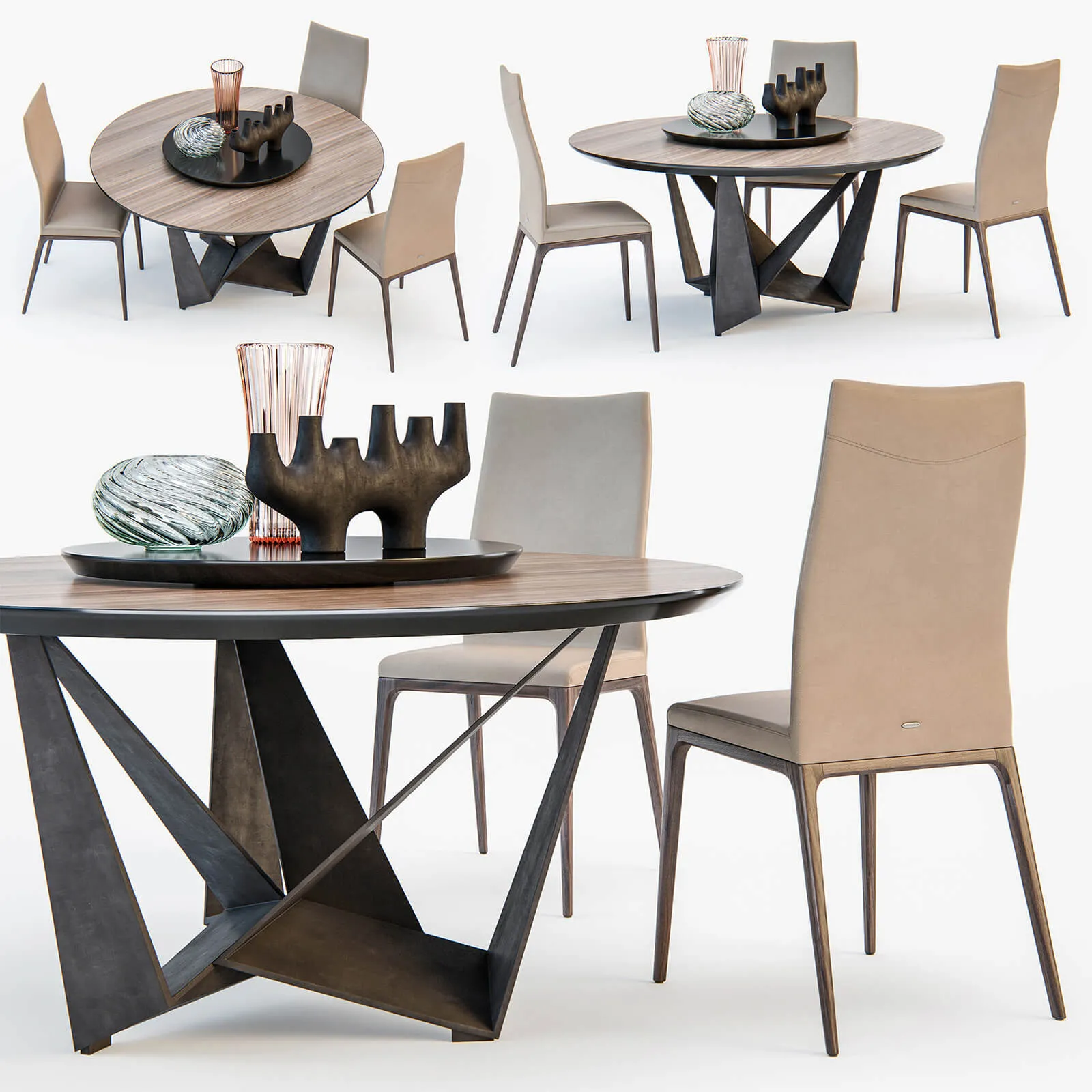 furniture – Skorpio round table with Arcadia chairs 3ds Max