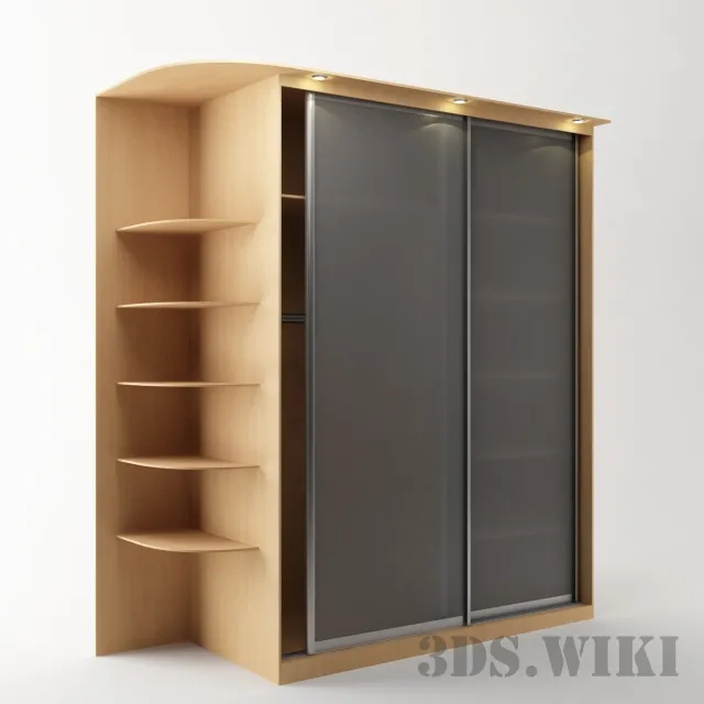 furniture – Sliding wardrobe with Showcase 3ds Max