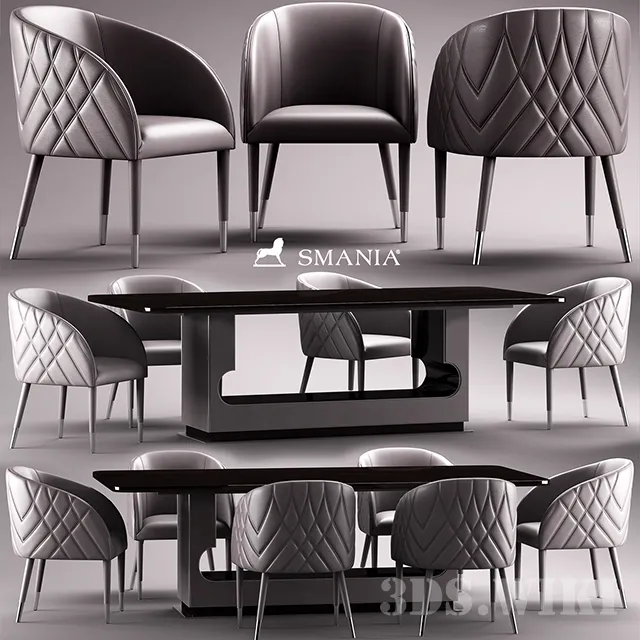 furniture – Smania Amal table and chairs 3ds Max