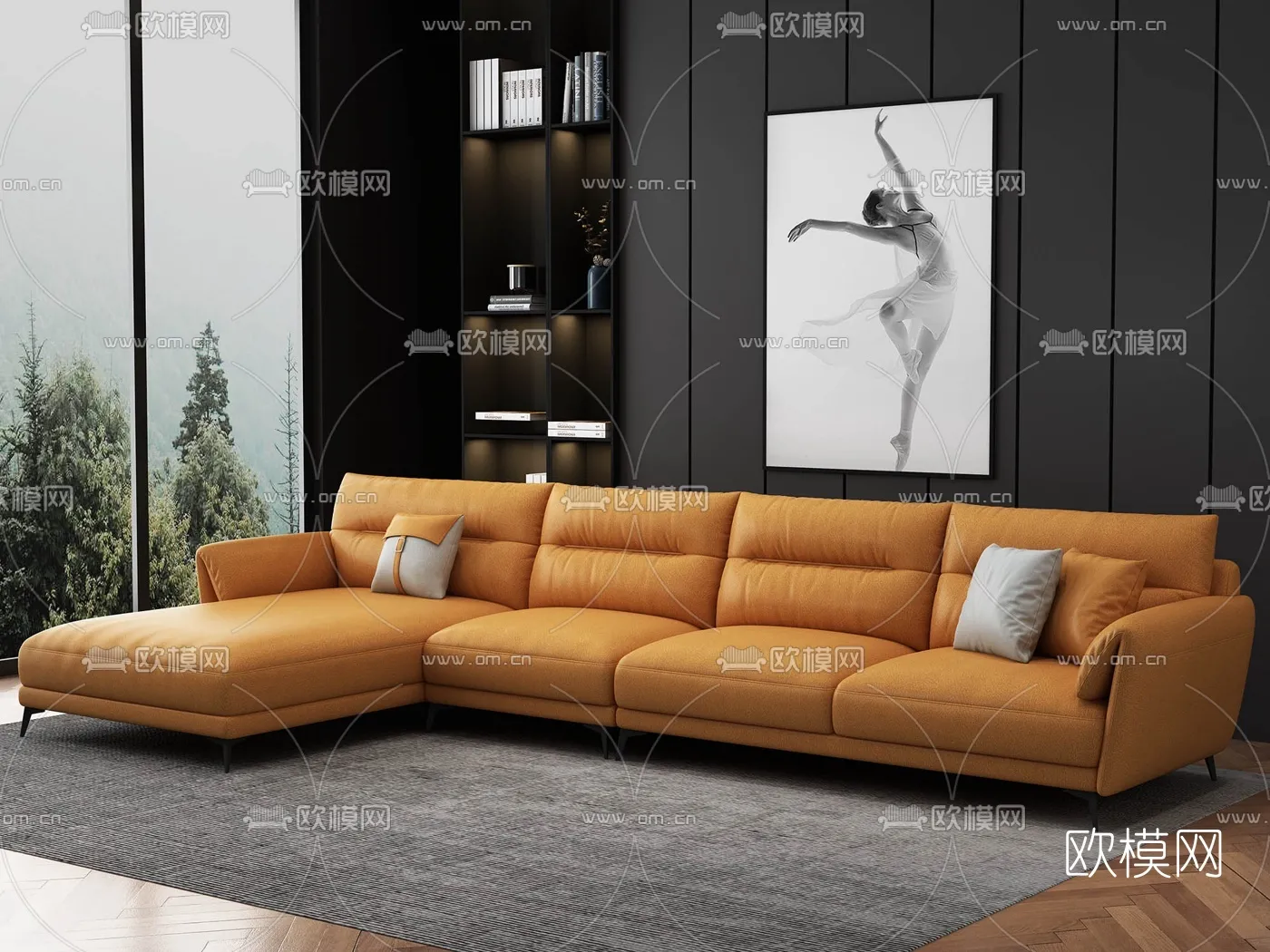 FURNITURE – SOFA – 3D Model For Interior Design – 11072