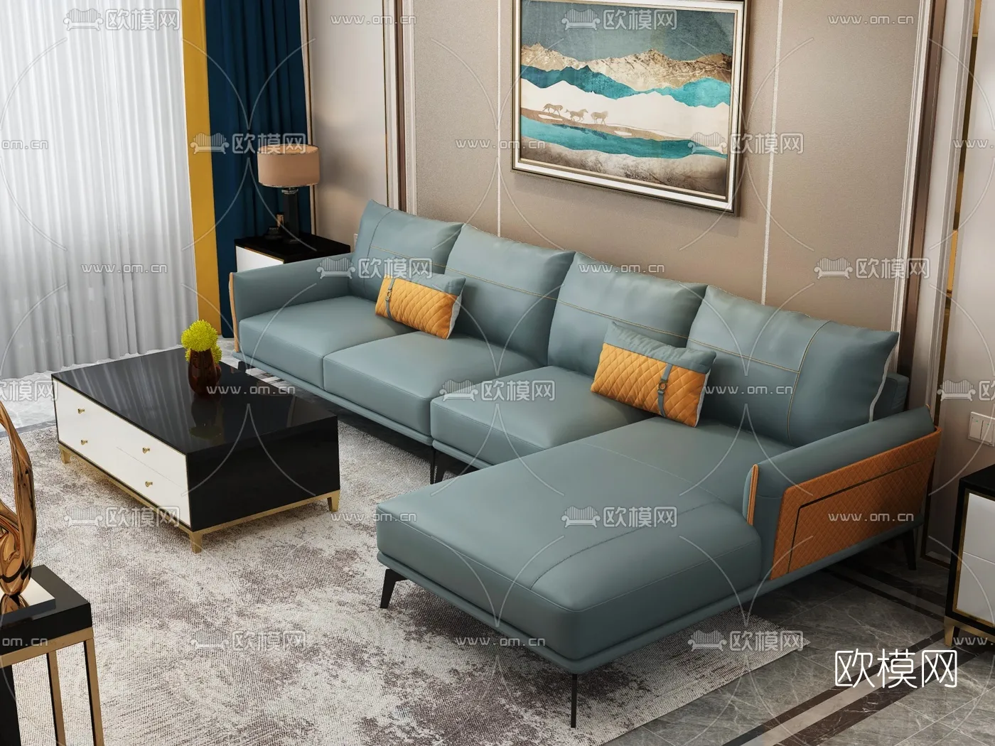 FURNITURE – SOFA – 3D Model For Interior Design – 11074