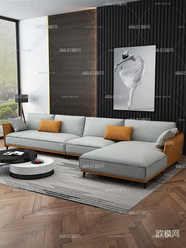 FURNITURE – SOFA – 3D Model For Interior Design – 11081