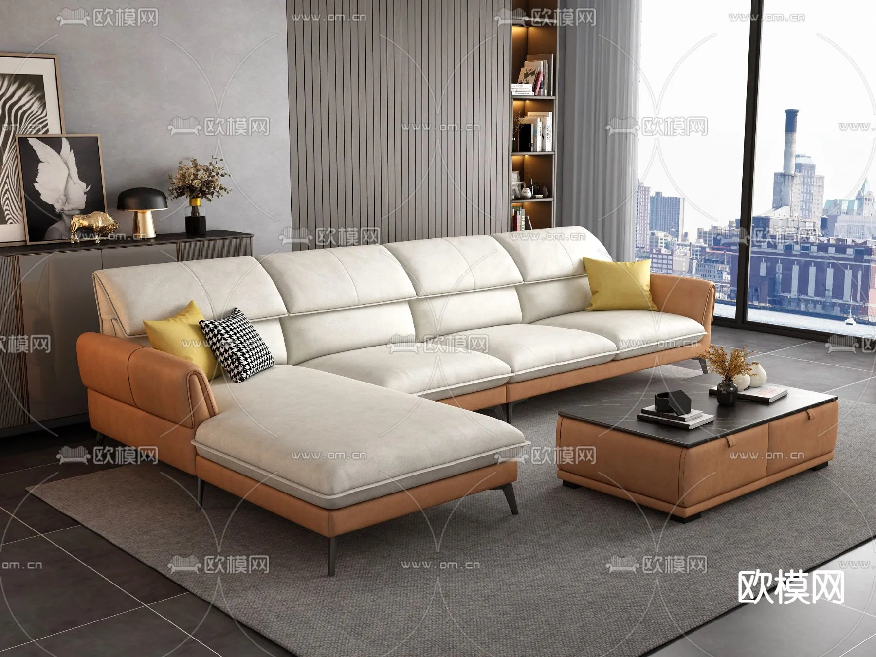 FURNITURE – SOFA – 3D Model For Interior Design – 11089