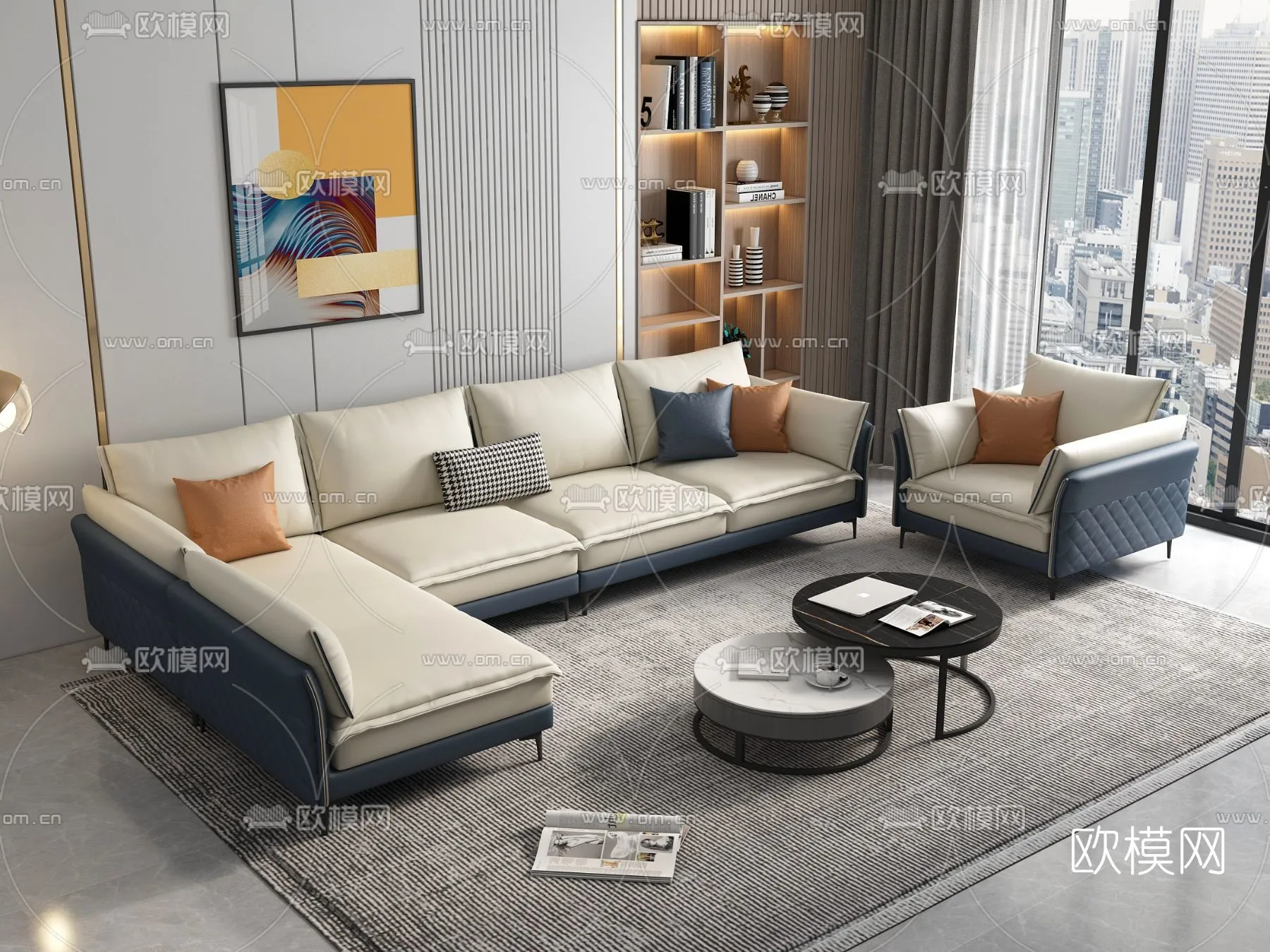 FURNITURE – SOFA – 3D Model For Interior Design – 11094